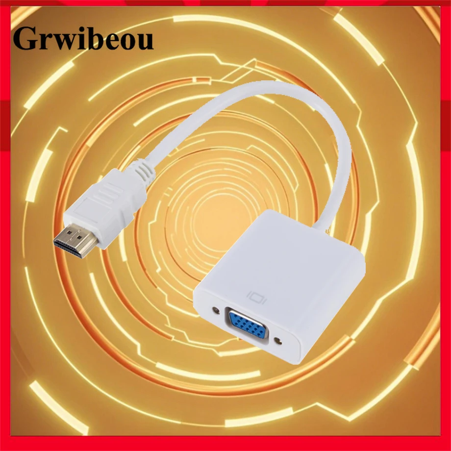 

Grwibeou HD 1080P HDMI To VGA Cable Converter HDMI Male To VGA Famale Converter Adapter Digital Analog for Tablet laptop PC TV