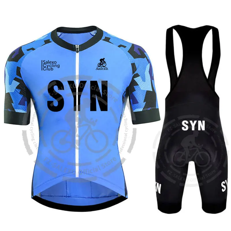 

Men SYN Cycling Clothing Summer Ropa Ciclismo Racing Bicycle Clothes Suit Quick-Dry Mountain Bike Short Sleeves Cycling Jersey