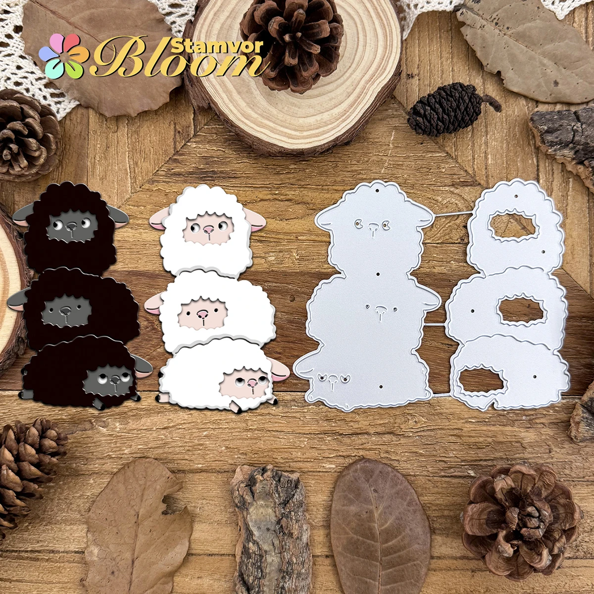 Troqueles de corte de Metal Jenga, animales originales, ovejas encantadoras, grabado decorativo para álbum de recortes