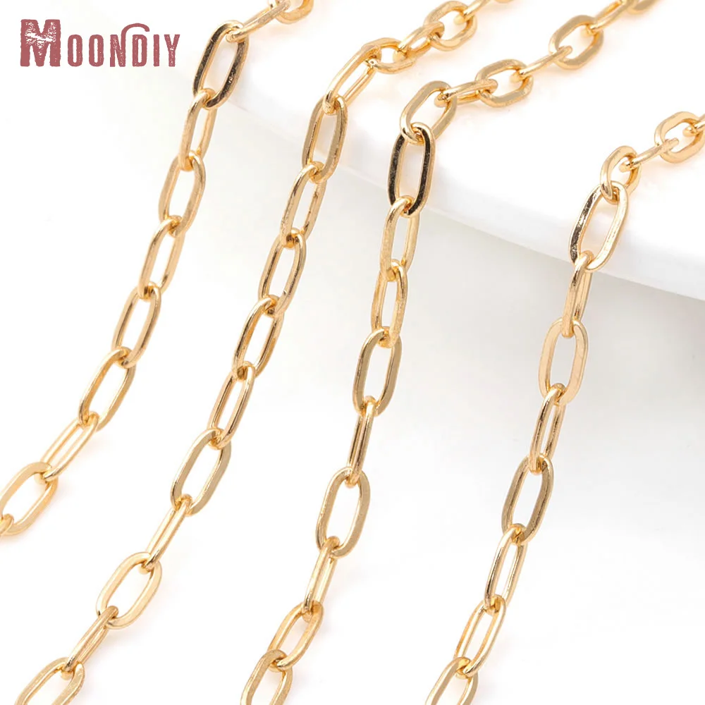 

Золотого цвета из нержавеющей стали, длинная овальная форма, ожерелье, цепочки, браслеты, ювелирные цепочки, высокое качество, изготовление ювелирных аксессуаров своими руками