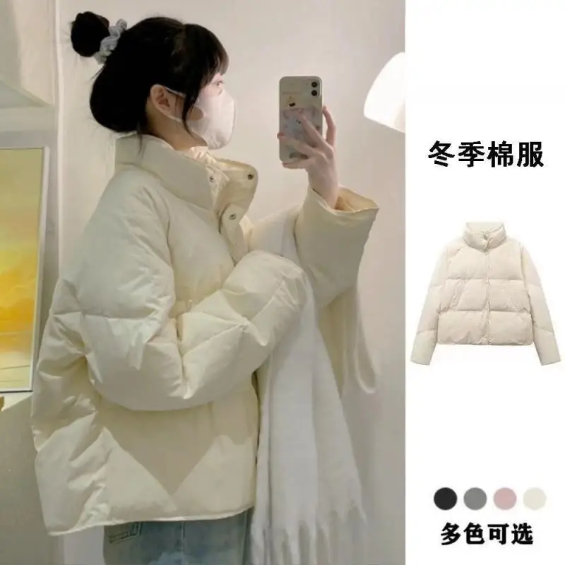 فتاة الشتاء سترة مبطنة بالقطن رشاقته قصيرة نمط الوقوف طوق القطن وسادة مبطنة معطف الموضة فضفاضة تنوعا الدوبامين الساخن