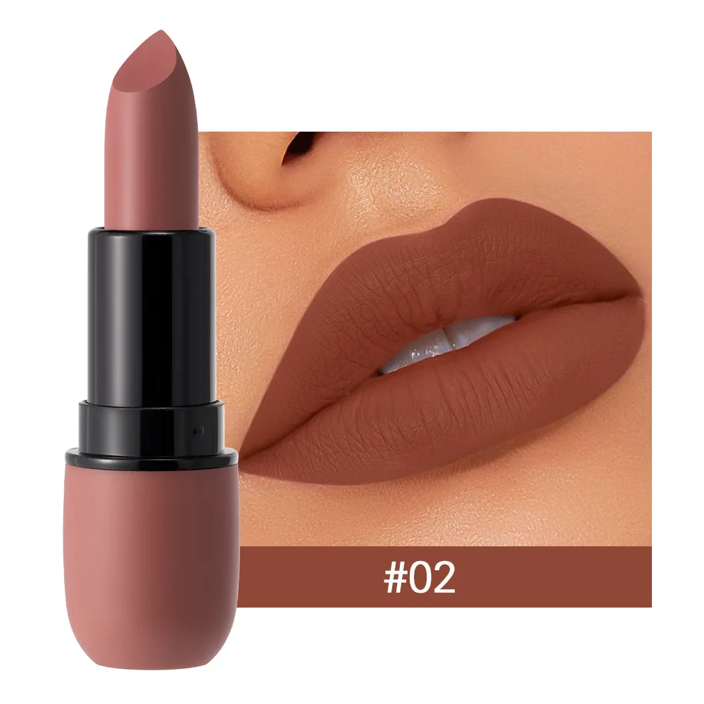 Batom matte sexy para mulheres, duradouro, forro de lábios de veludo antiaderente, lápis impermeável, cosméticos de maquiagem, renderização colorida, 6 cores