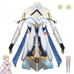 Genshin Impact Lumine Cosplay Costume Adult Carnival Uniform Wig Anime Halloween Party Costumes Masquerade Women Game