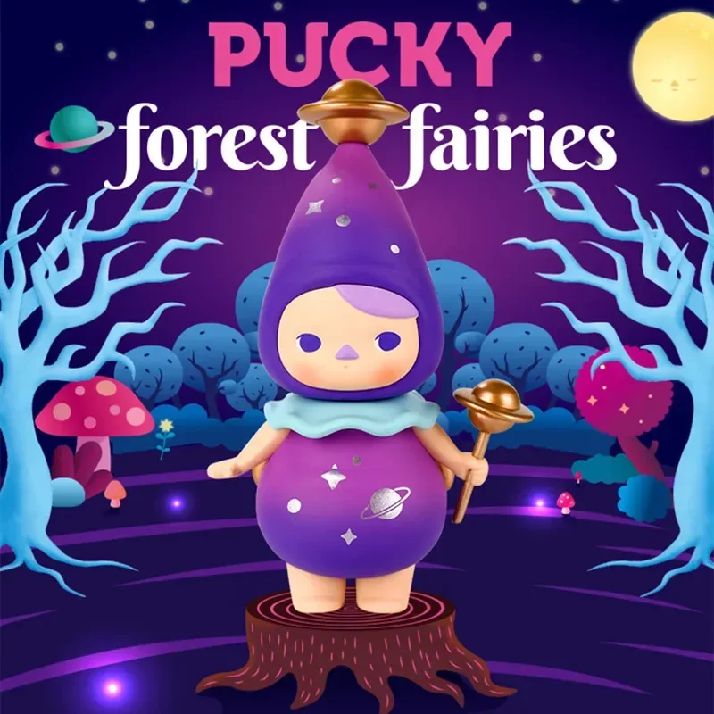 POP MART ซีรีส์ Pucky Forest Elf กล่องสุ่ม ของตกแต่งโต๊ะทำงาน โมเดลน่ารัก ของขวัญ ของเล่นเด็กผู้หญิง อนิเมะ