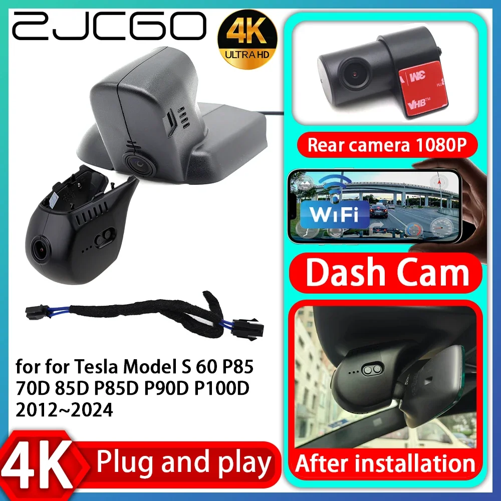 UHD 4K 2160P Plug and Play DVR Dash Cam UHD Video Recorder for Tesla Model S 60 P85 70D 85D P85D P90D P100D 2012~2024