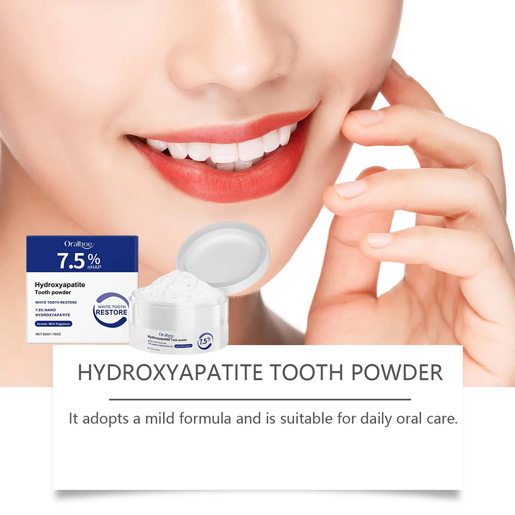 7.5% Nanos Hydroxyapatite Powder For Tooth Whitening Deep Cleaning Care Powder Enamel-Safe Toothpaste Tablets For Teeth Care