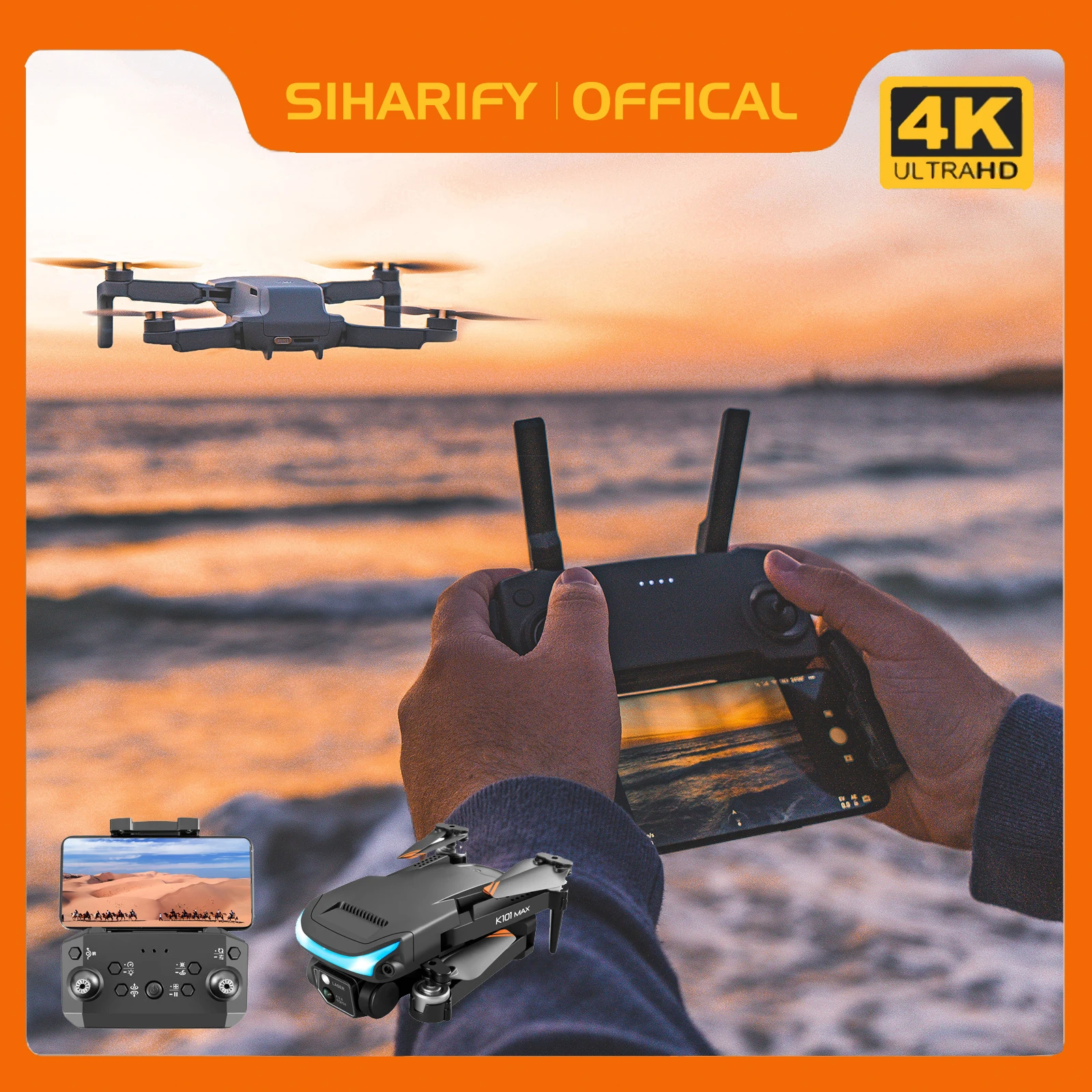 Professional Drone With 4K HD Dual Lens Optical Flow Hover Photography Brushless Four-Axis Folded Rc Quadcopter KidToy Gift