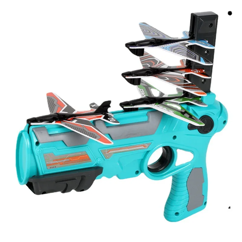 Children\'s Toy Ejection Aircraft Shooting Game Outdoor Parent-child Sports Toy Boy Gift Shooting Aircraft Set