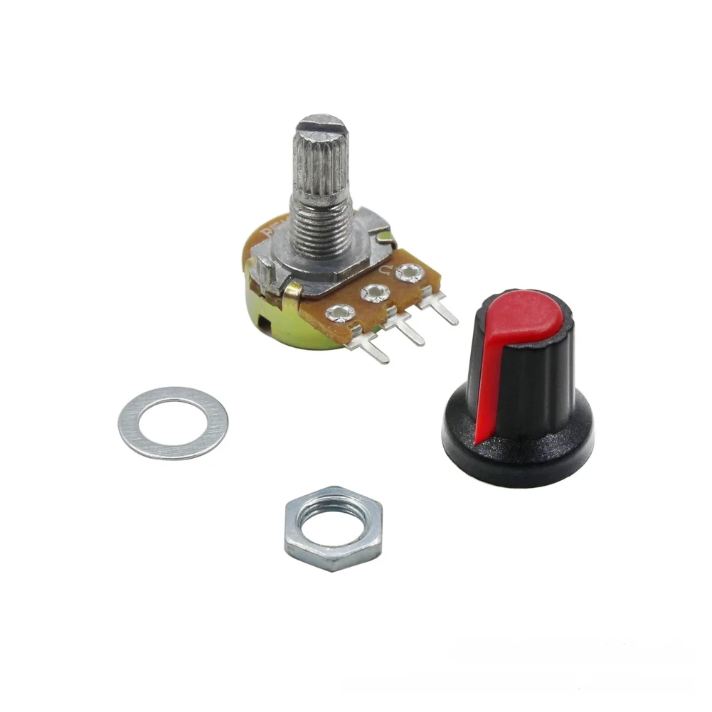 Linear Rotary Potentiometer Set 10PCS B1K to 1M Resistance Range for WH148 Knurled Shaft 3 Terminal Circuit Board Integration