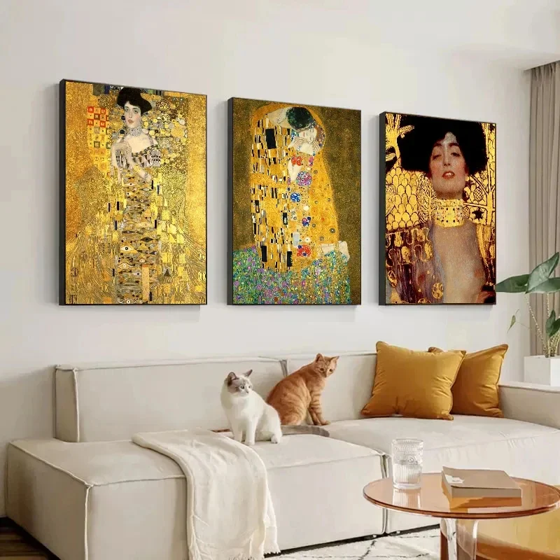 Classic Famous Gustav Klimt Abstract Figure Artwork KissTree of Life Poster Print Canvas Painting Wall Picture Home Decor Cuadro
