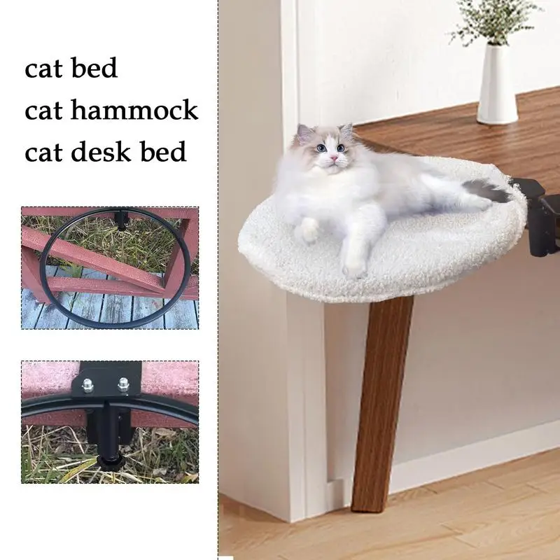 Cat Bed For Desk Cat Shelf Bed For Indoor Cats Comfortable Space-Saving Easy Setup Cat Hammock For Your Desk Indoor Desk Perch