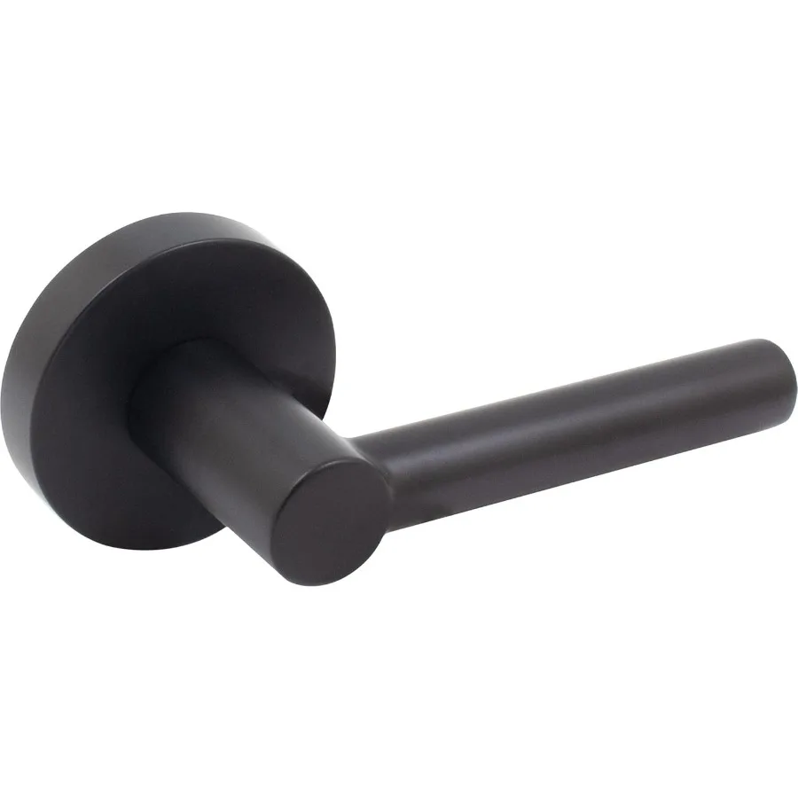 

Matte Black Door Lever with Round Rosette for Passage Use in Hallways and Closets Smooth Operation Latch Mechanism for Enhanced