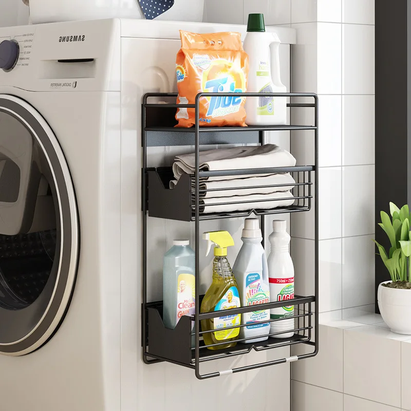 

Magnetic Suction Kitchen Shelving Side Storage Rack Refrigerator Plastic Wrap Bag Washing Machine Clip Side Wall Hanging Rack