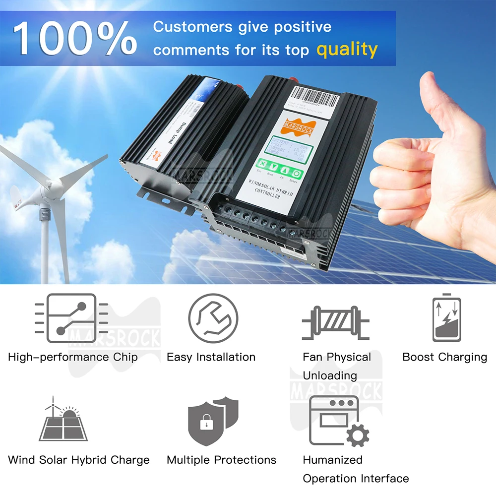 900W12V Wind Solar Hybrid Controller With MPPT Solar 500W Wind 400W for Street Lighting Monitoring System