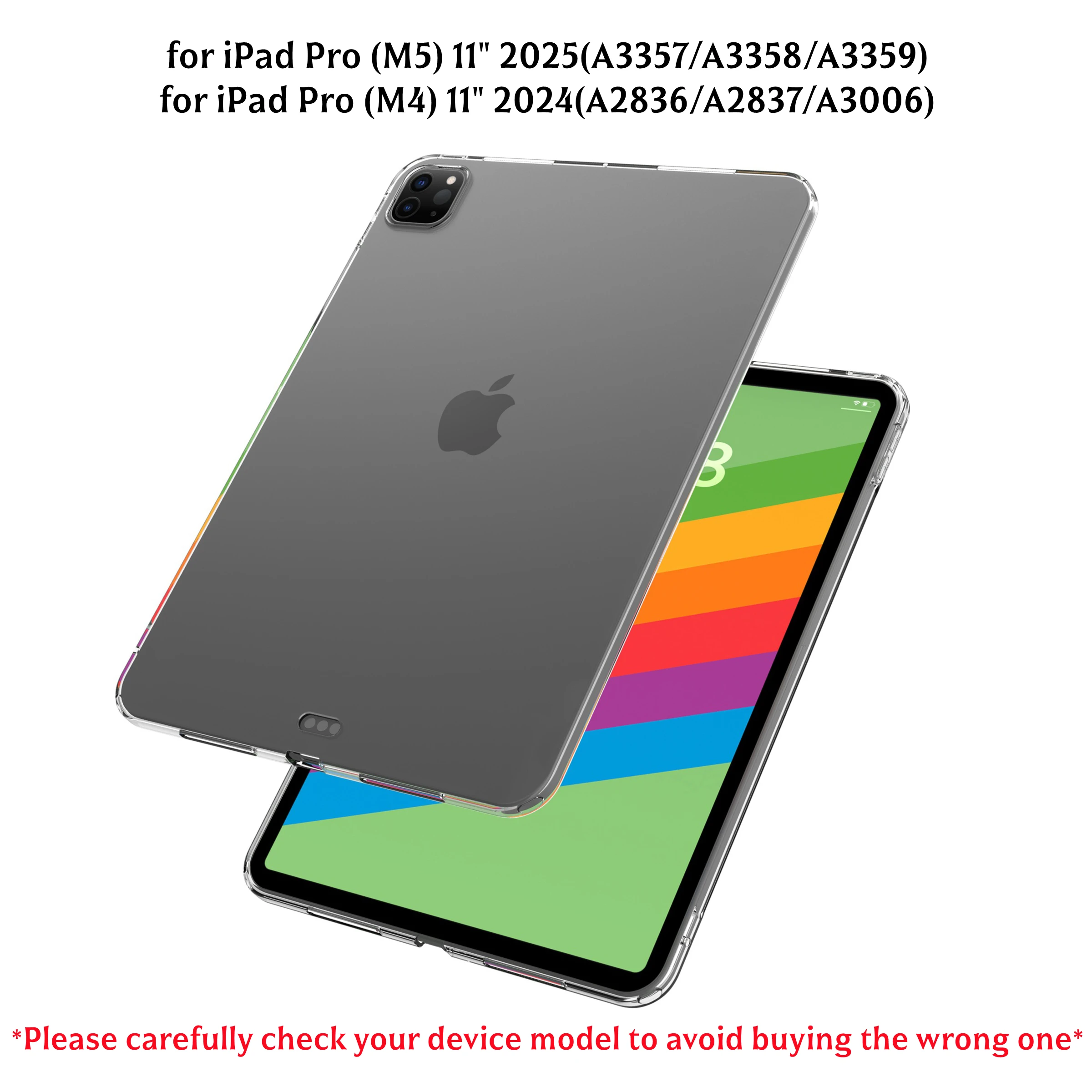

For iPad Pro (M5) 11" 2025 Case Ultra Thin Transparent Protective Case for iPad Pro 11" 2024 Soft Silicone Cover Funda A3358