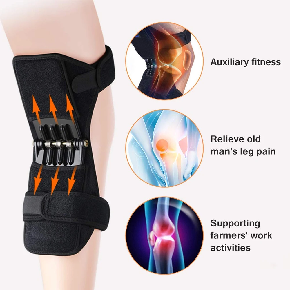 1Pair Joint Knee Brace support Knee Protector Rebound Power leg Knee Pads booster brace Joint support stabilizer Spring Force