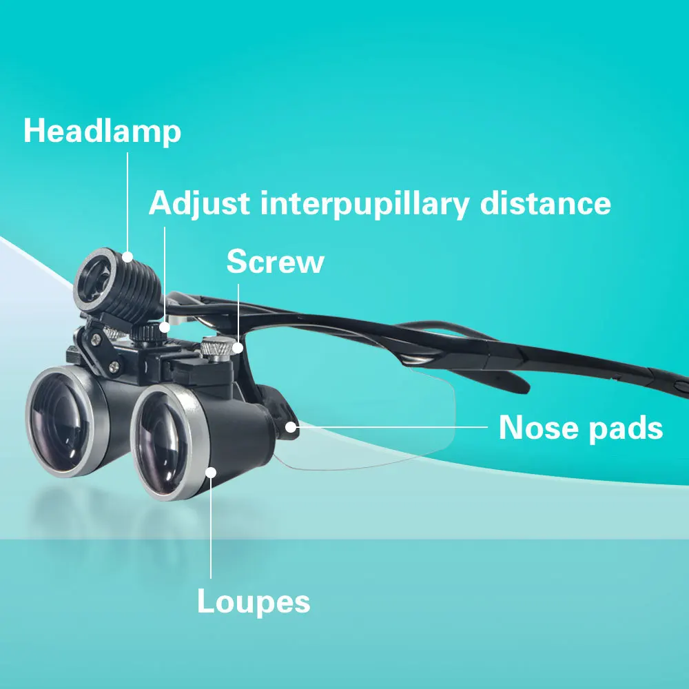 Bonito Dent 2.5X 3.5X Dental Loupe with LED Light Magnifying Glass Surgical Medical Dental Loupe Glasses for Precision Work