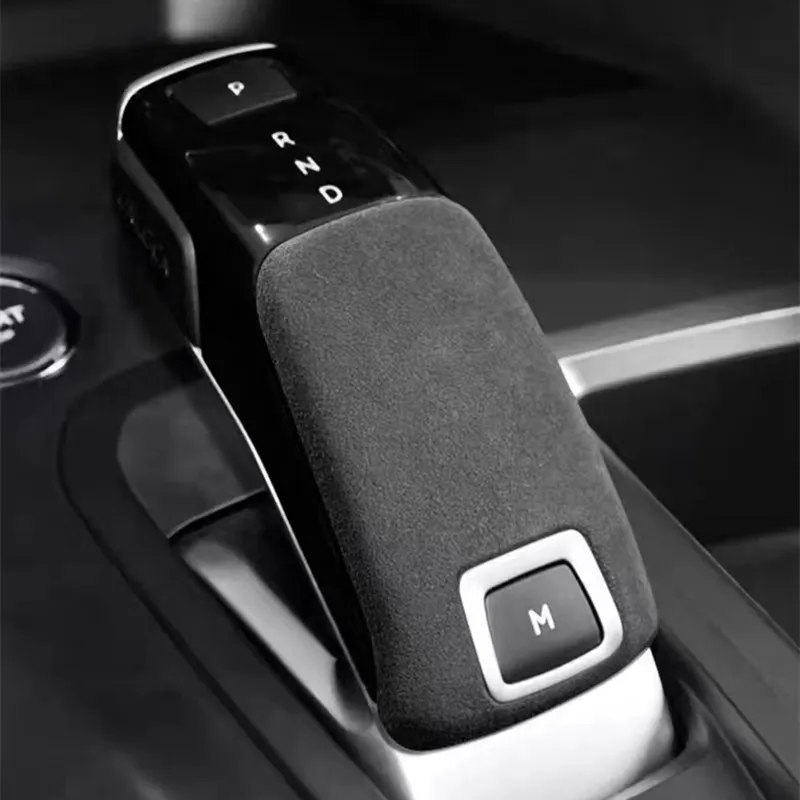 Luxurious Plush Car Gear Lever Stick Shift Shifter Cover Collar Adhesive Shell Case for Peugeot 4008 5008 DS7 DS9 Citroen C6