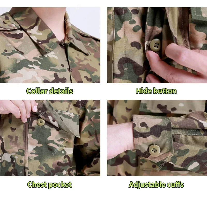 Nieuw Outdoor Milita Uniform Tactisch Slijtvast Pak Safari Mannen Special Forces Jas Broek Vissen Camouflage Jachtkleding