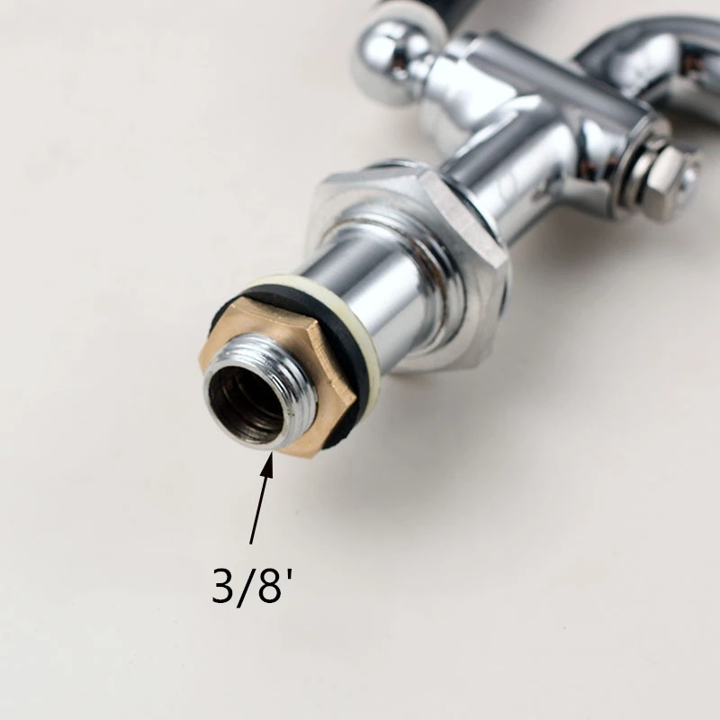 3/8\' Brass Chrome Long Electric Teapot Faucet Hot Water Bottle Faucet Open Bucket Water Spout Bibcock