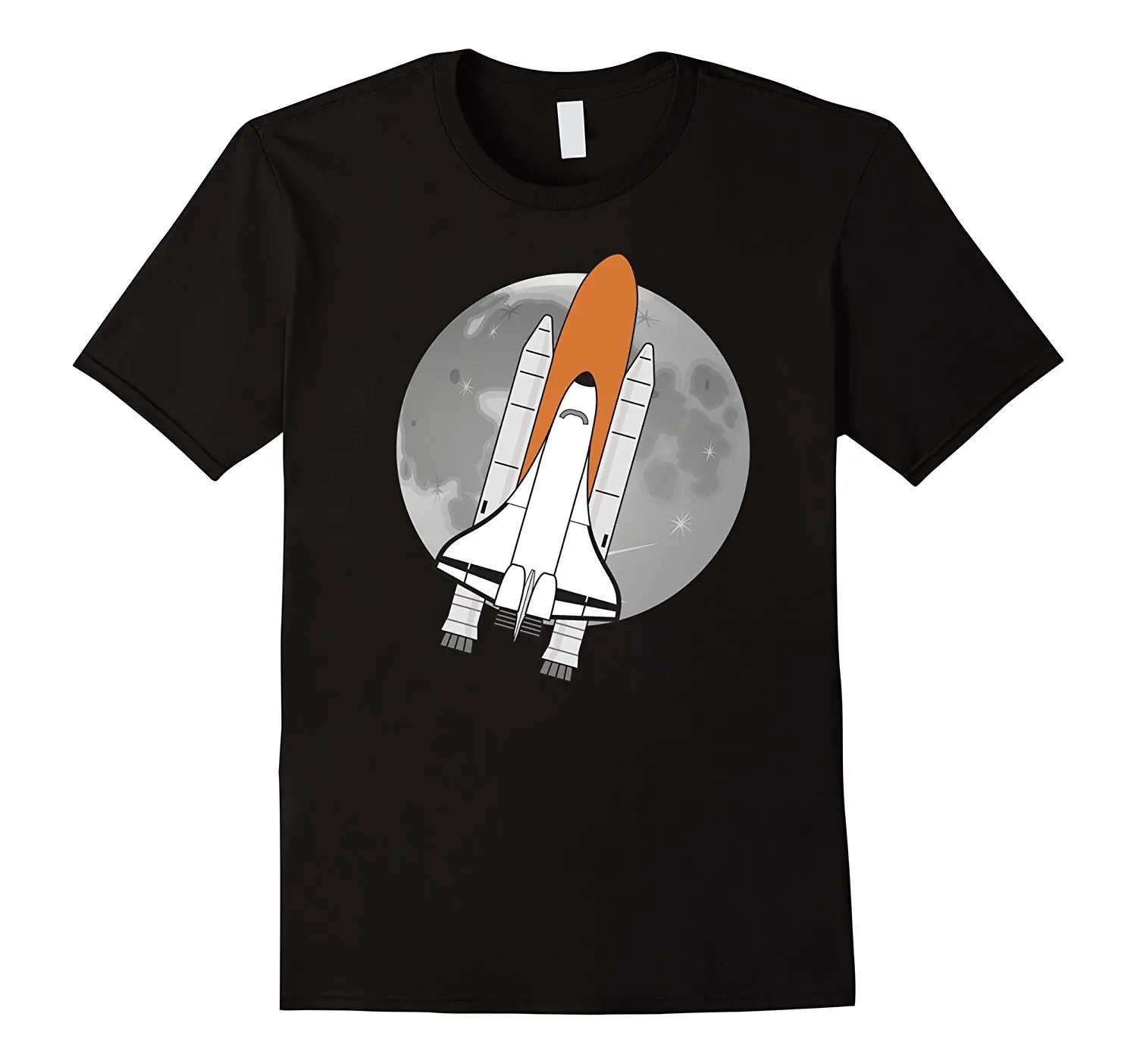 To Moon Space Shuttle Rocket Spaceship Geek Poster T-Shirt 100% Cotton O-Neck Short Sleeve Summer Casual Mens T-shirt Streetwear