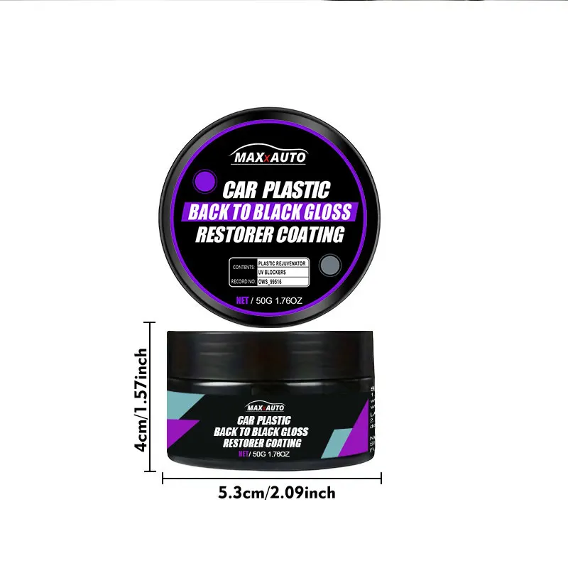 Car Plastic Restorer Gloss Enhancer Crystal Clear Leather & Panel Renewal Wax Coating Agent Back To Black Shine Auto Polish image 2