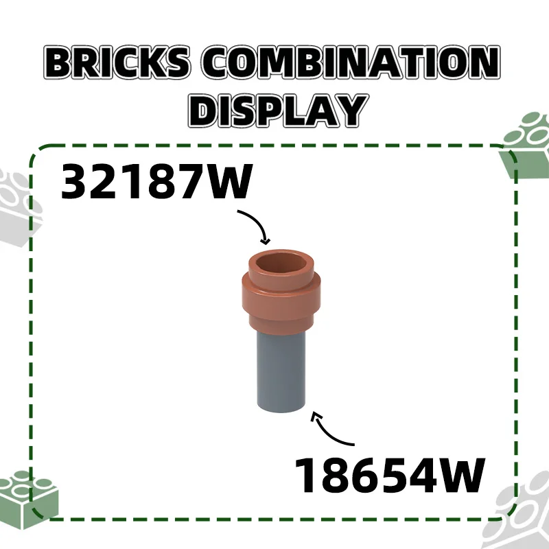 WANGE 895Pcs/Lot 18654W 10.25mm Double-Sided Connecting Ring Loose Parts Compatible with Building Blocks DIY Toy Assembly