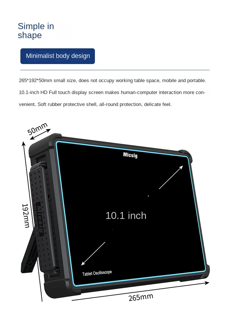 Micsig przenośny przenośny cztery kanały 300MHz w pełni dotykowy oscyloskop cyfrowy tabletu