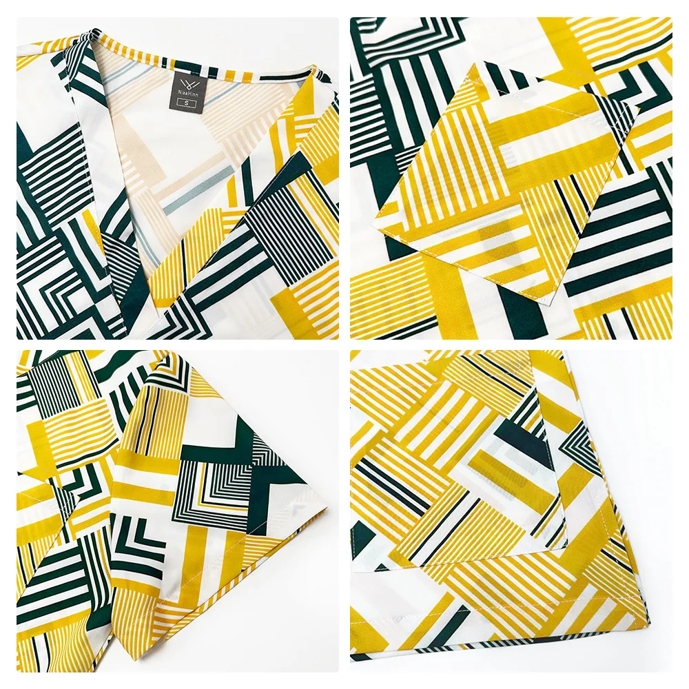 Set di vestiti per il lavaggio delle mani dei cartoni animati Clinica sottile Salone di bellezza Massaggio ai piedi Medico Infermiere Uniforme da lavoro stampata medica