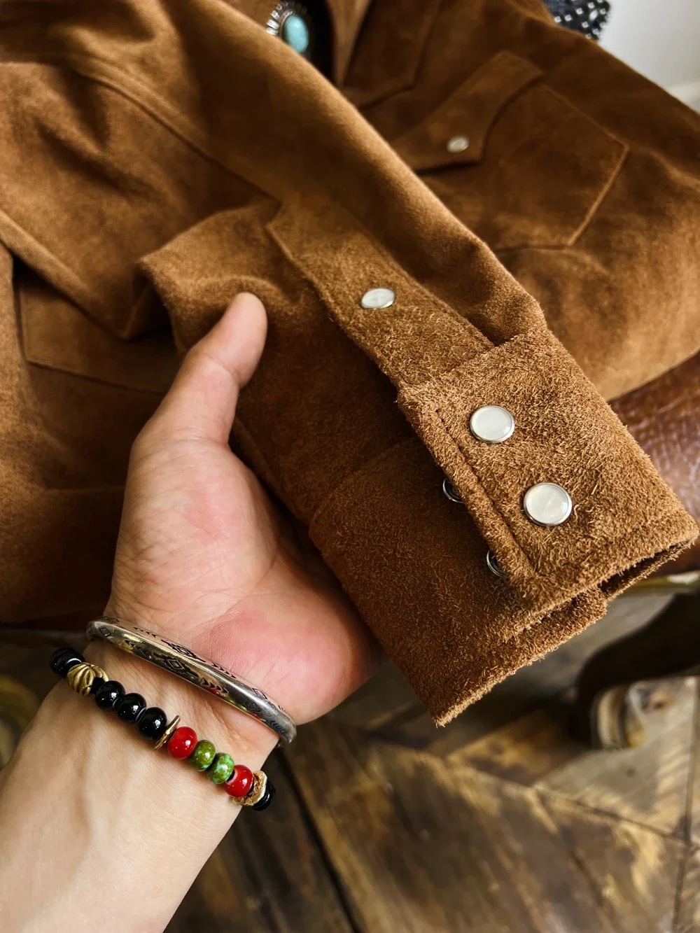 Blunt Razor  American Vintage Uncoated Translucent Dyed Crafted Suede Cowhide Unlined Western Shirt