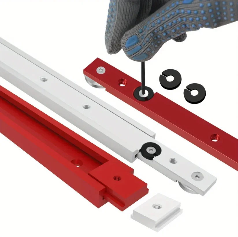 T Track Miter Bar Slider Kit, Aluminum Alloy T-Slot Miter Gauge Rod Sliding Jig Fit Table Saw Woodworking Tools