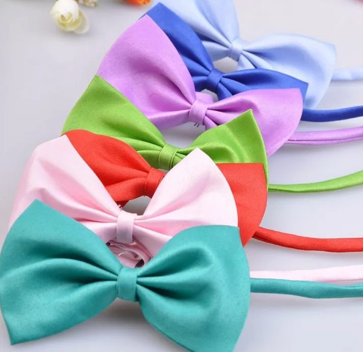 50/100 Solid Small Dog Cat Bow Tie Bulk Neck Tie Bowties For Dogs Pets Adjustable Kitten Pet Grooming Accessories Pet Supplies