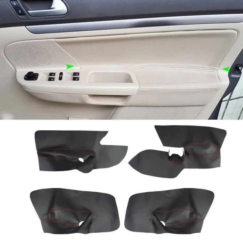 Right Hand Drive Microfiber Leather Door Armrest Cover For VW Golf 5 Jetta 2005 - 2008 2009 Car Door Panel Cover Sticker Trim