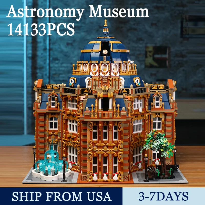 14133PCS Astronomy Museum Building Blocks Model Creative Street View Samll Particle High Difficulty Assembly Bricks Toys Gifts