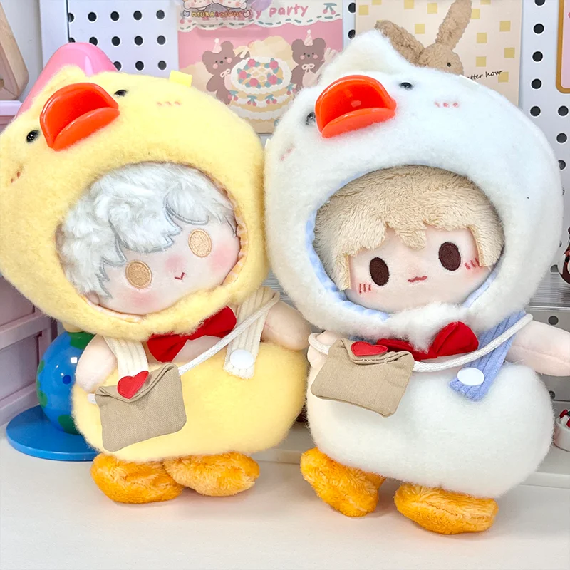 الكرتون بطة الضفدع لطيف تأثيري هوديي صغير ل 20 سنتيمتر لا سمة القطن دمية مقنعين معطف المطر فستان الملابس لعبة الدعائم الهدايا