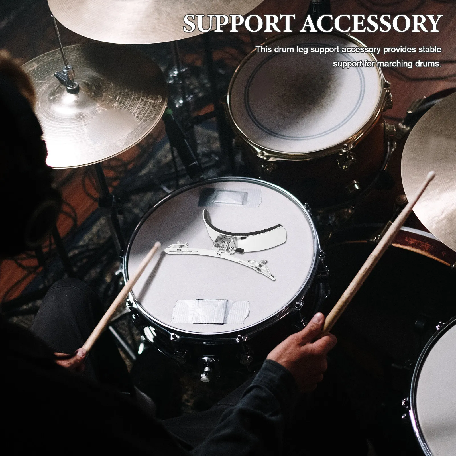 

Drum Support Accessory Marching Drum Leg Stand Stainless Steel Corrosion Resistant Easy Carry Secure Fit for All Snare Models