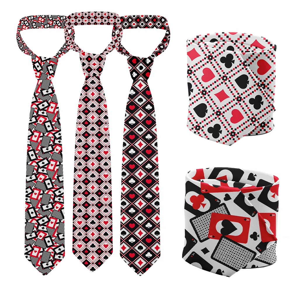 Fashion geometric printing red tie 8cm creative novelty casual tie men women unique accessories wedding party business gift tie