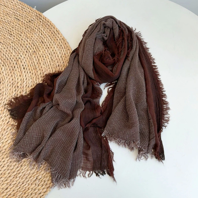 

Scarf Women Brown Blue Long Shawl Autumn Winter Spring Warm Accessory For Summer Holiday