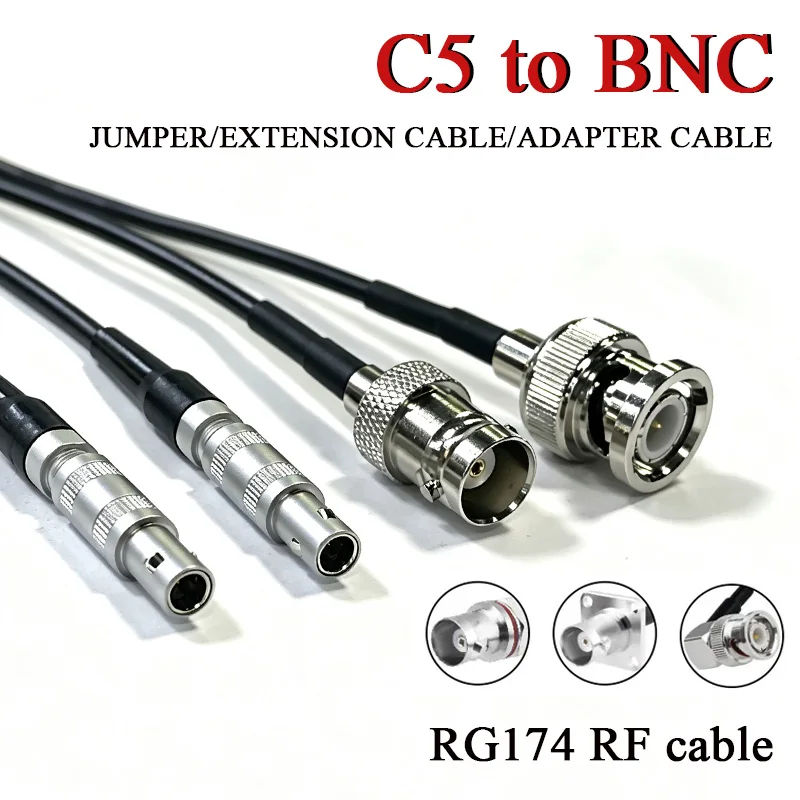 C5 to BNC Male Female Q9 Flaw Detector Ultrasonic Probe RG174 RF Cable C5 Male and Female Compatible with FFA 00 Plug Connector