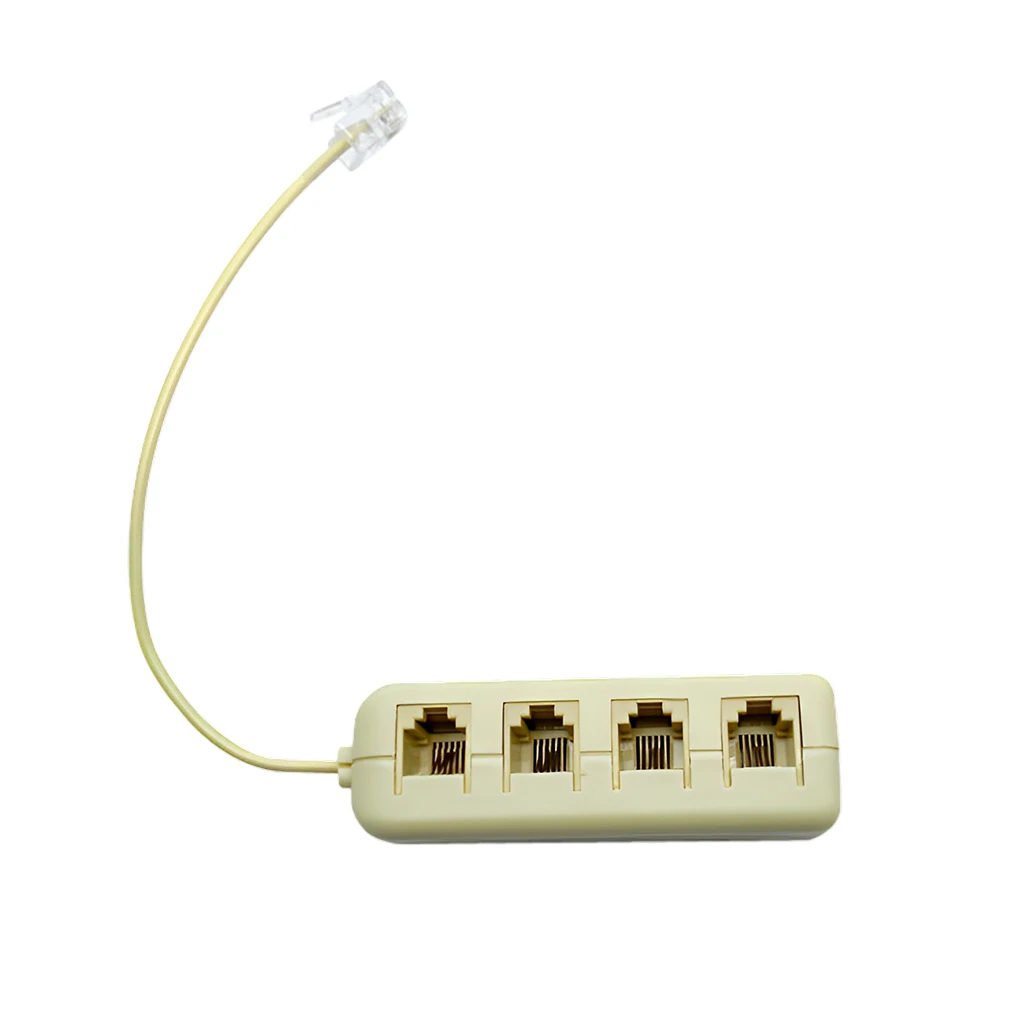 Reception Telephone Line Splitter 4-way Cable Adapter Accessories