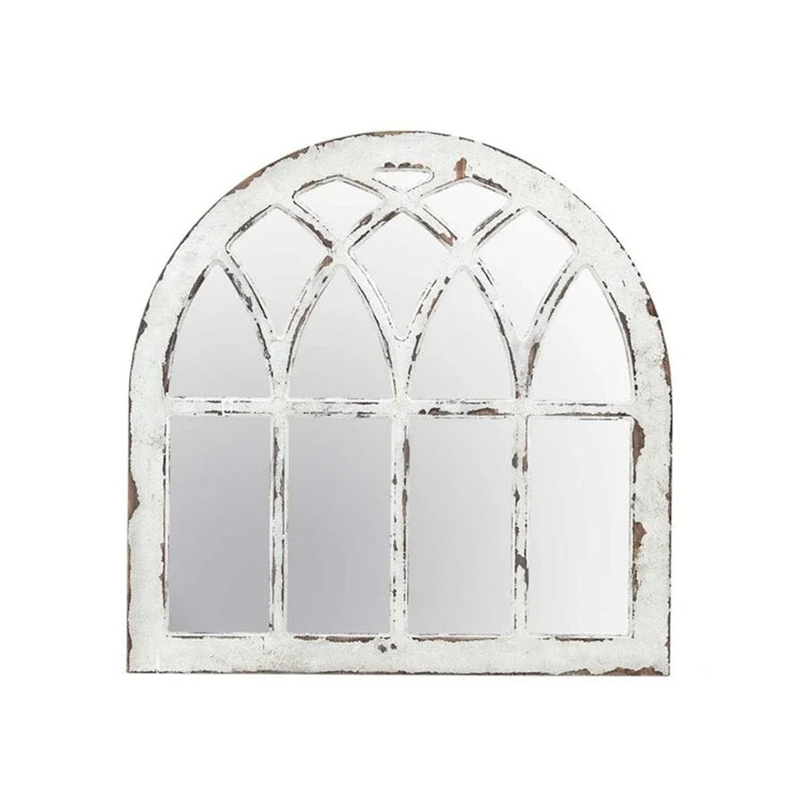 Arch Home Decor Window Frame Outdoor Shabby Chic Vintage Wood Wall Hanging Mirror