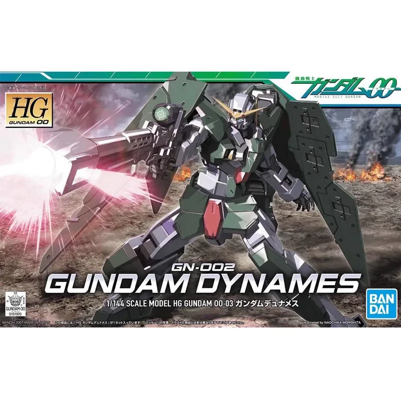 Bandai Original Genuine GUNDAM DYNAMES HG 1/144 GN-002 Anime Model Kit Toys Action Figure Collectible Ornaments Doll Gifts