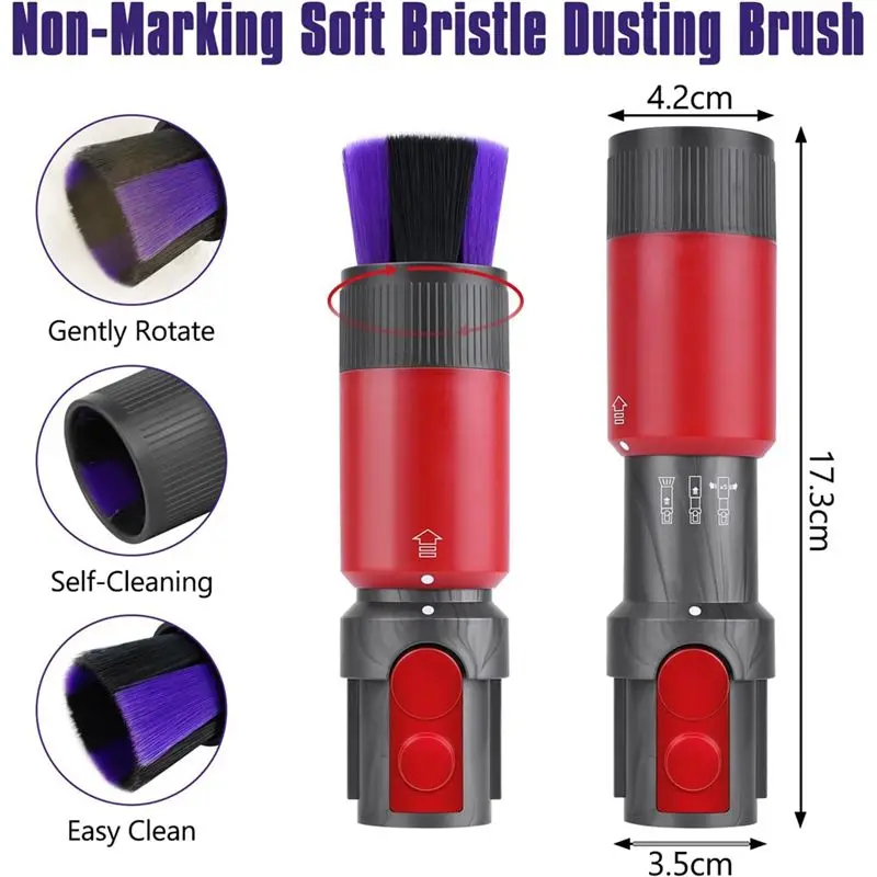 تمديد خرطوم A19Q + فرشاة غبار خالية من الخدش + ملحقات فرشاة مجمعة لأجزاء المكنسة الكهربائية دايسون V7 V8 V10 V11 V15