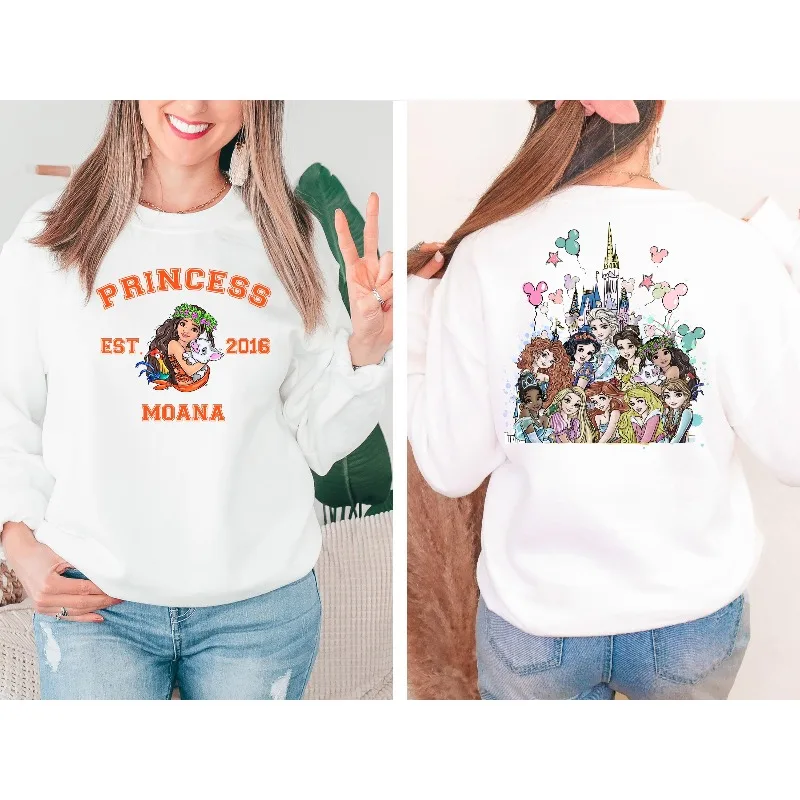 ديزني الأميرة إلسا حسناء سندريلا هوديي المرأة هوديي الخريف/الشتاء جديد غير رسمي موضة الرجال والنساء ملابس الشارع #1