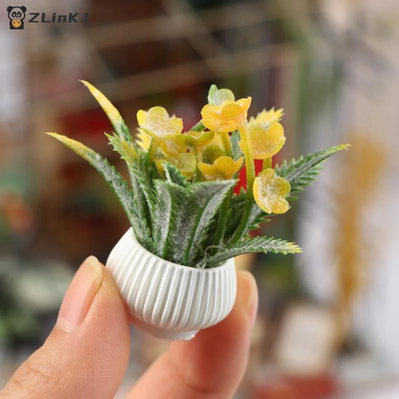 ▶ 1 pçs simulação vasos de plantas modelo 1/12 casa de bonecas decoração para casa micro paisagem plantas ornamentos casa de bonecas acessórios