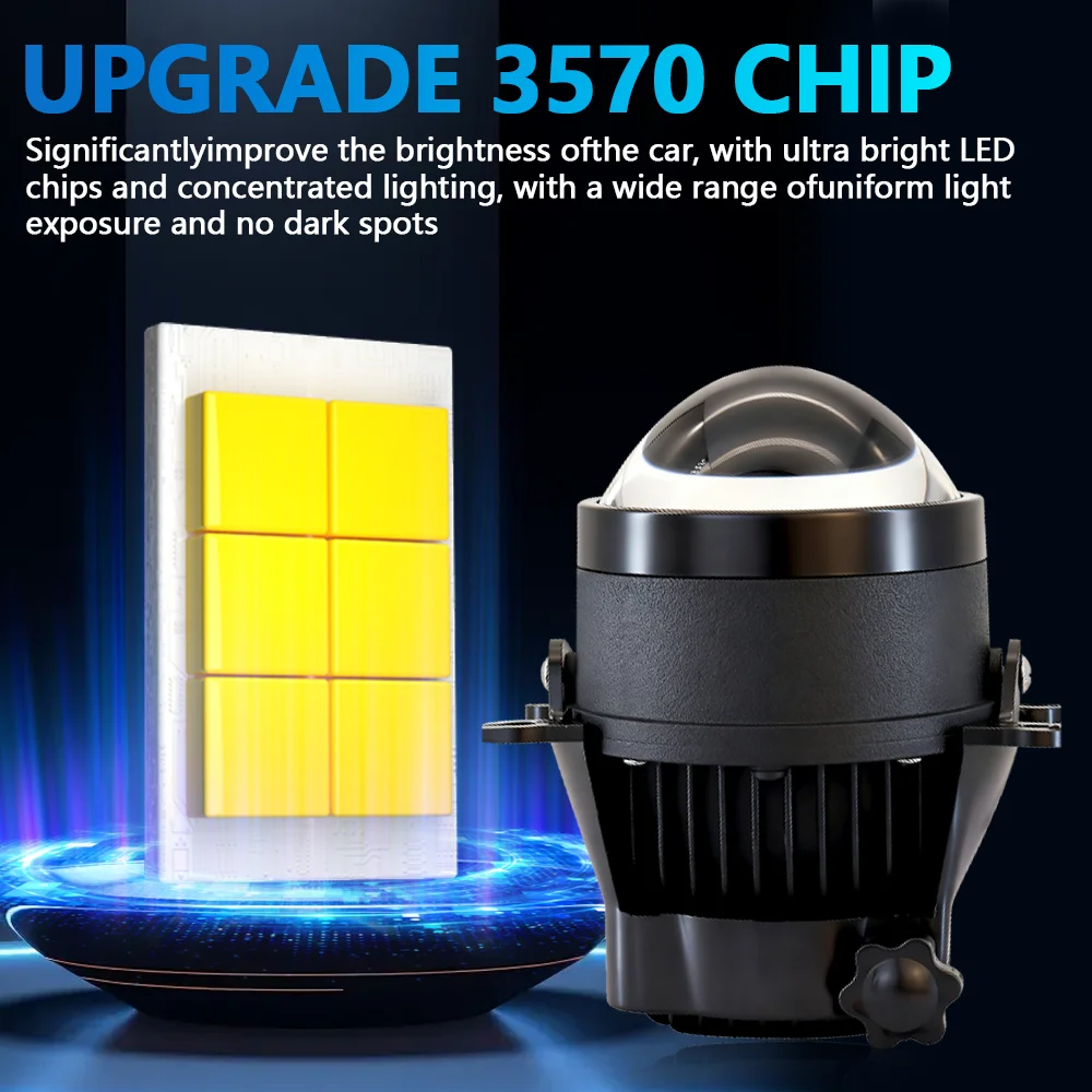 

Комплект из 2-х 3,0-дюймовых Bi-LED противотуманных фар для Honda/Ford, линзы 12В, белый свет 6000K, автомобильные светодиодные фары 12В