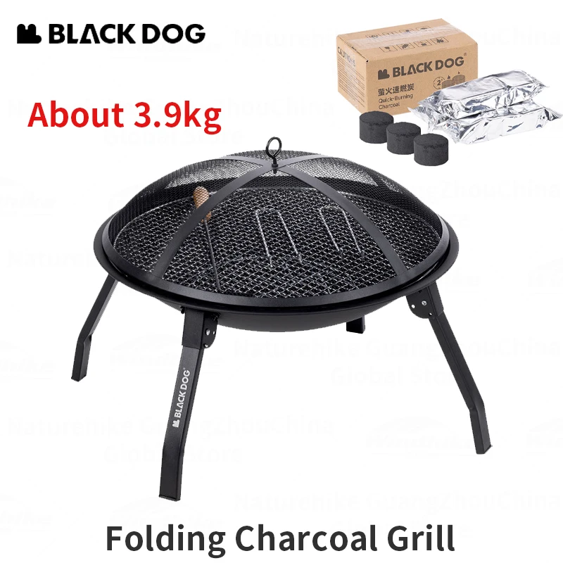 Naturehike BLACKDOG Folding Charcoal Grill Stove for BBQ Outdoor Camping Picnic Burner Carbon Oven Furnace Portable Cookware