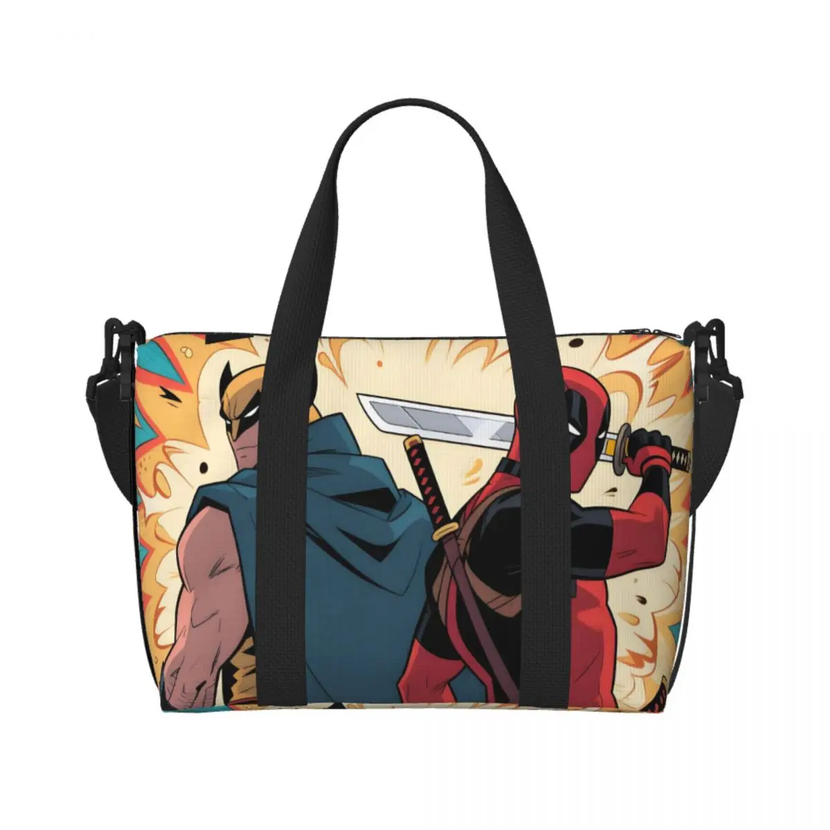 

Custom Wolverine Tote Bag Women Large Capacity Vintage Anime Cartoon Beach Gym Shoulder Travel Bag