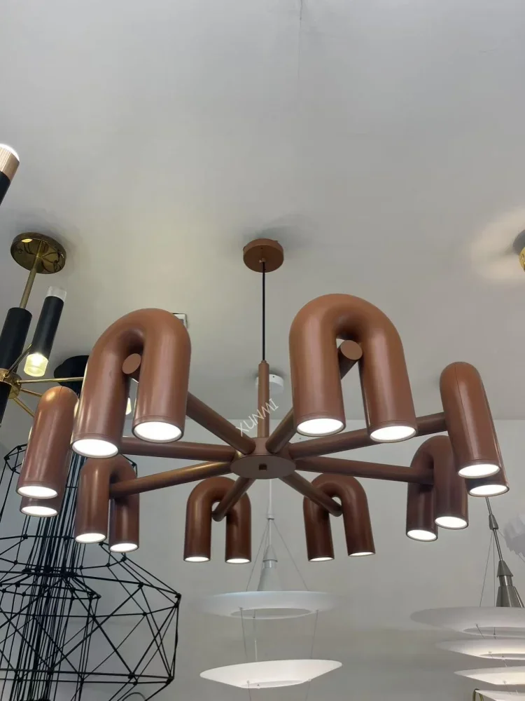 

Nordic Creative U-shaped Living Room Chandelier Restaurant Personality Art Model Designer Home Decorative LED Pendant Lights