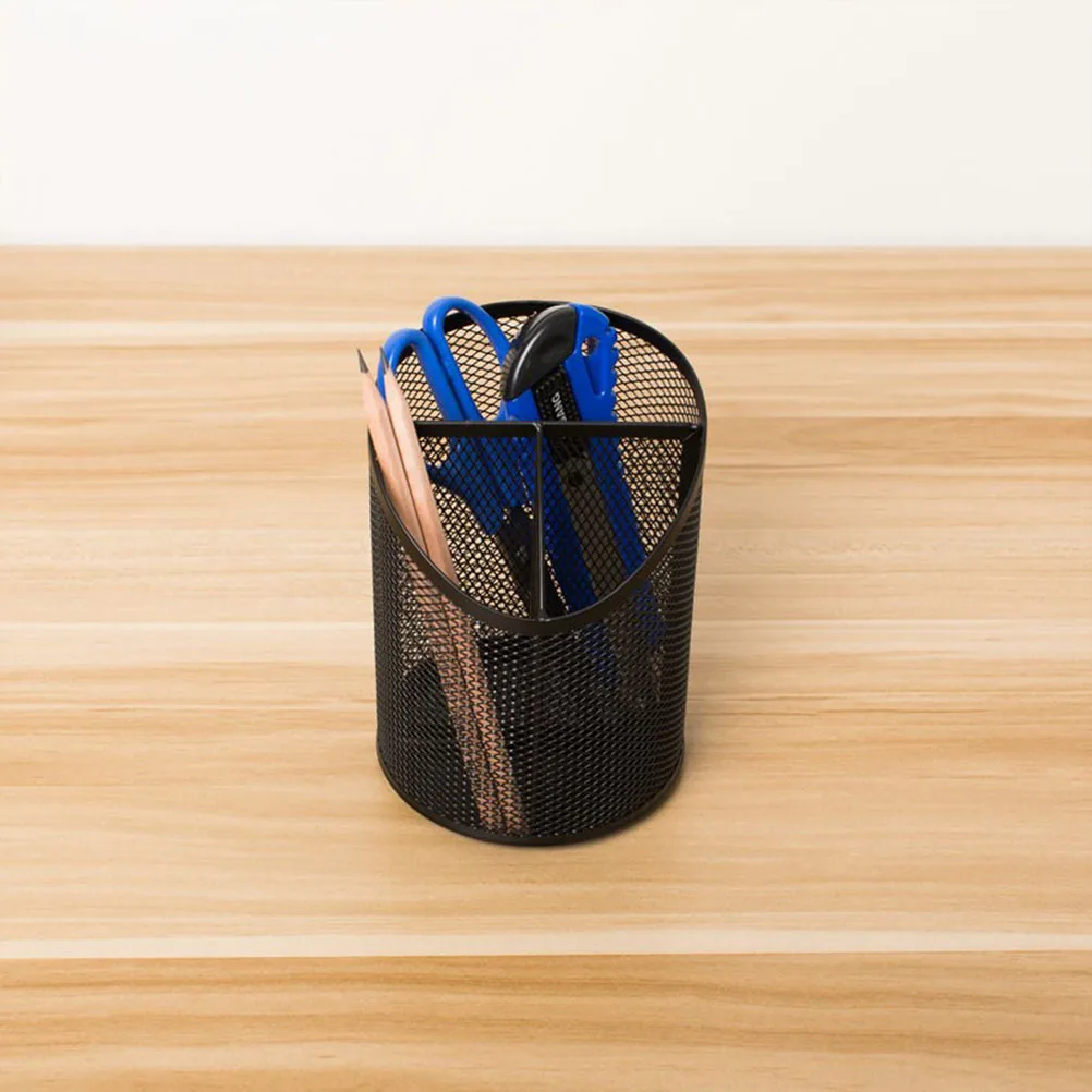 

Metal Pencil Holder Black Beveled Design Sturdy Lightweight Desktop Organizer For Pens Pencils Storage Decoration Pencil